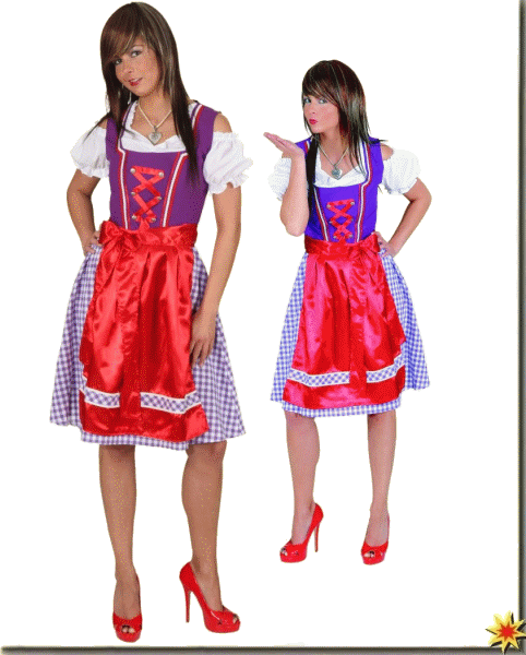 Kostüm Dirndl, lila edles Karnevalskostüm lila Dirndl